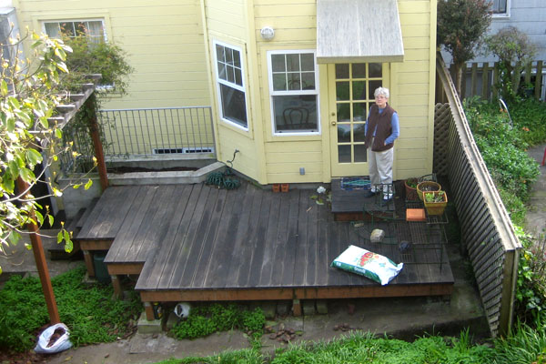 At this particular house, the existing deck was built out to the edge of the trench, with no means of getting across.